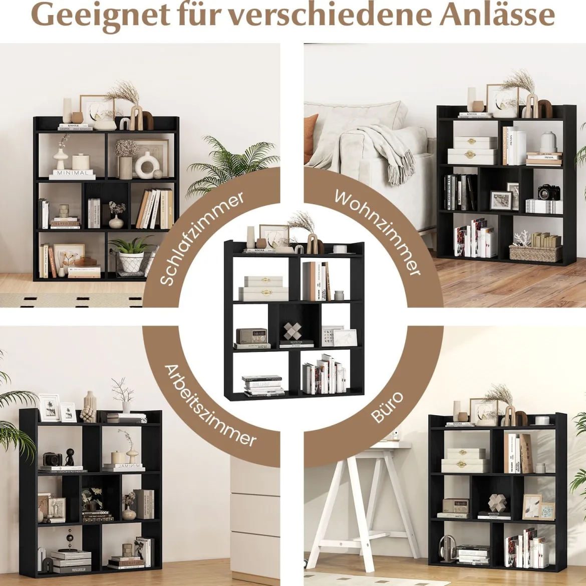 Bücherregal mit 7 Würfeln Standregal Würfelregal Aufbewahrungsregal 80 x 20 x 90 cm