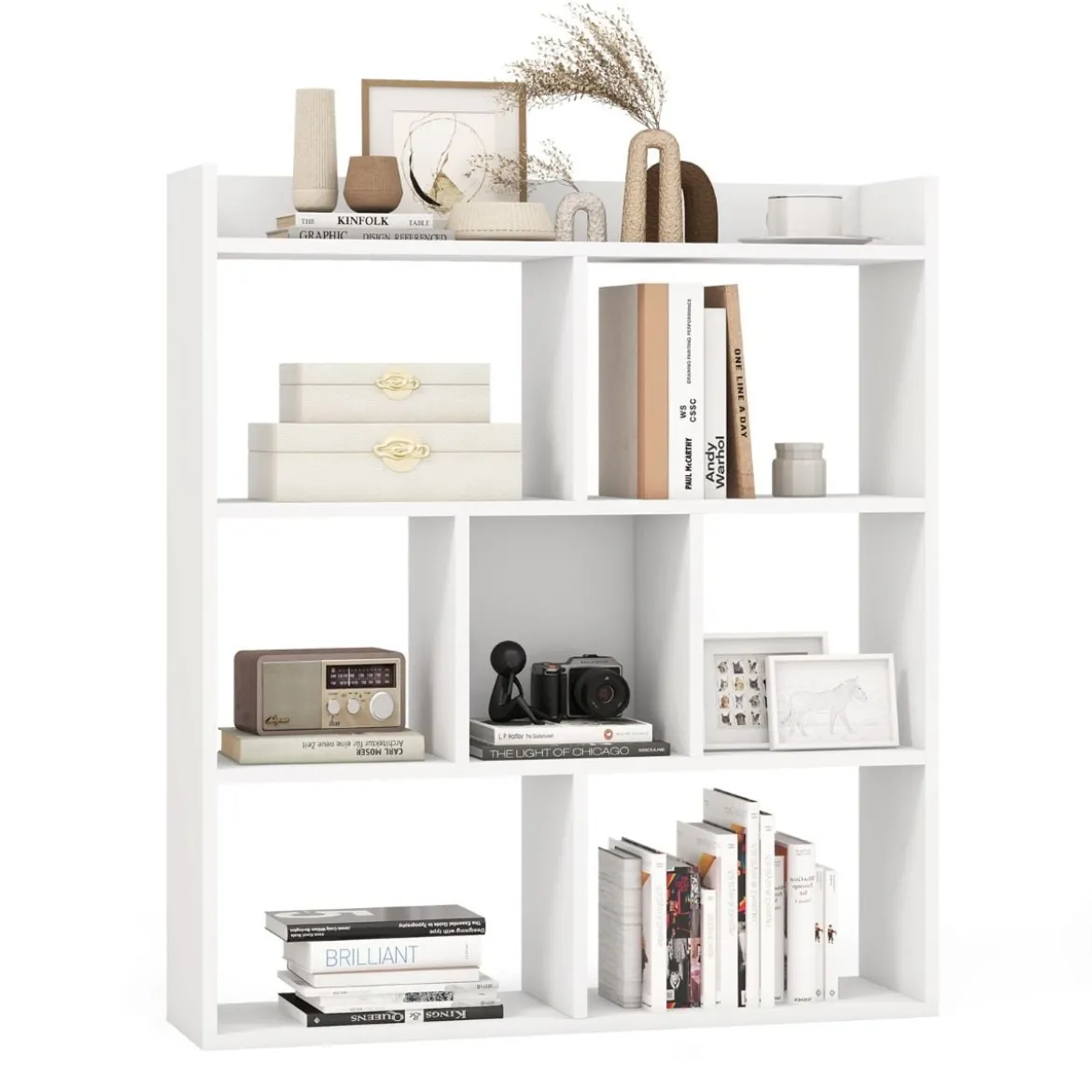 Bücherregal mit 7 Würfeln Standregal Würfelregal Aufbewahrungsregal 80 x 20 x 90 cm
