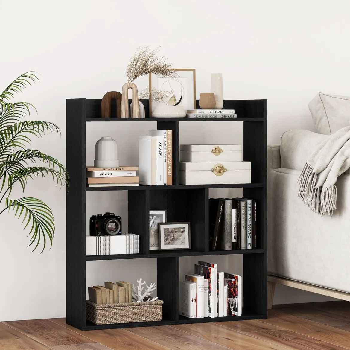 Bücherregal mit 7 Würfeln Standregal Würfelregal Aufbewahrungsregal 80 x 20 x 90 cm