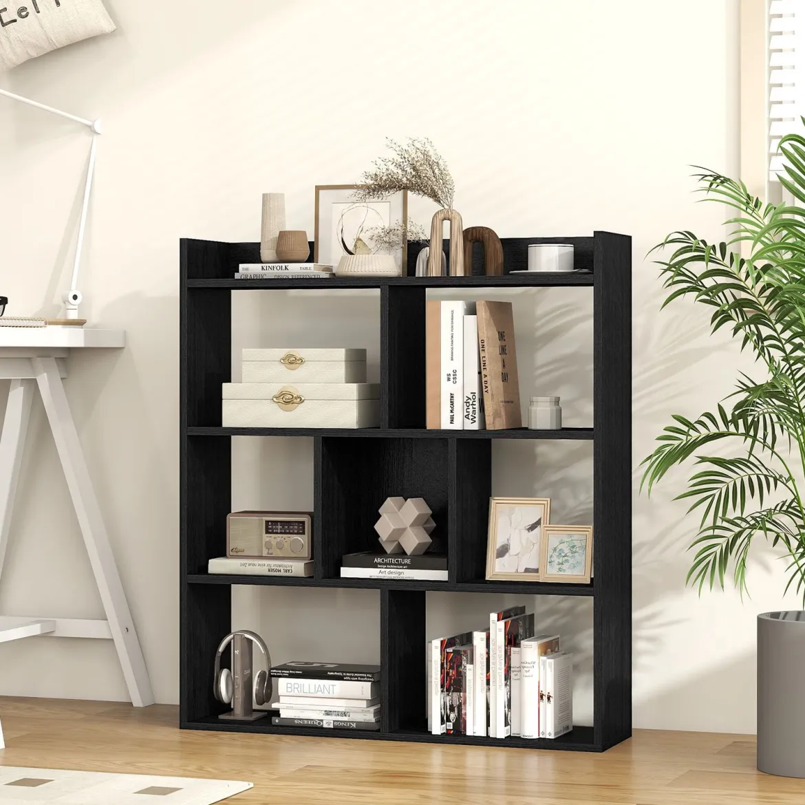 Bücherregal mit 7 Würfeln Standregal Würfelregal Aufbewahrungsregal 80 x 20 x 90 cm