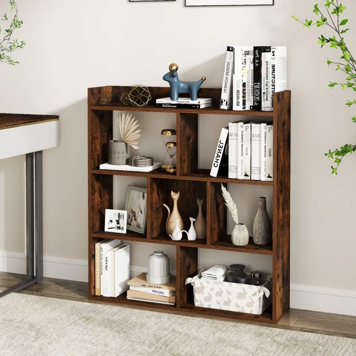 Bücherregal mit 7 Würfeln Standregal Würfelregal Aufbewahrungsregal 80 x 20 x 90 cm