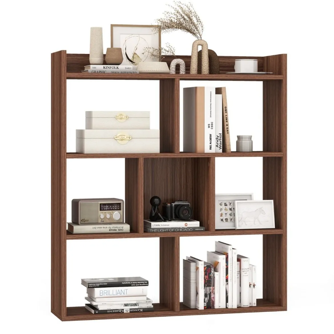 Bücherregal mit 7 Würfeln Standregal Würfelregal Aufbewahrungsregal 80 x 20 x 90 cm