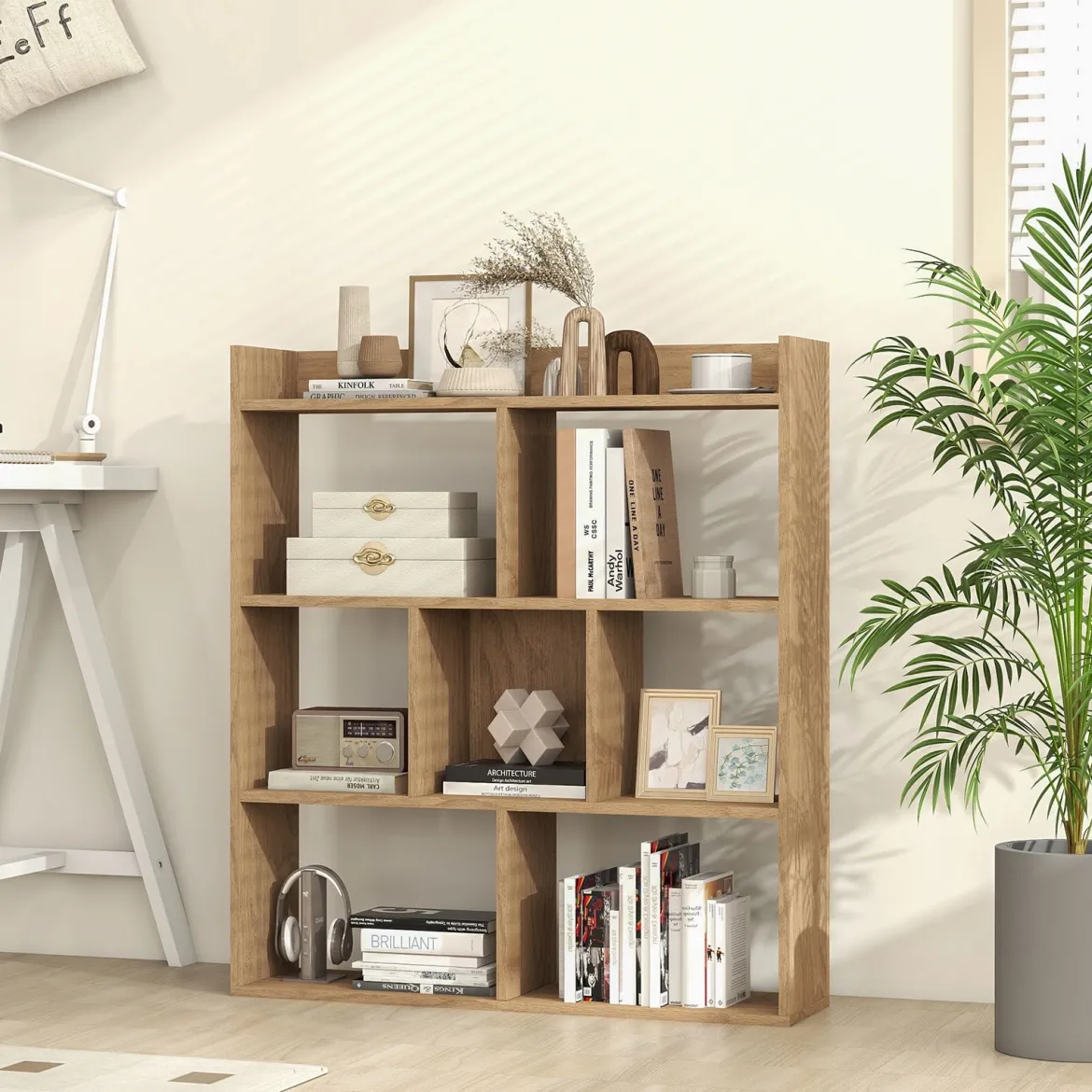 Bücherregal mit 7 Würfeln Standregal Würfelregal Aufbewahrungsregal 80 x 20 x 90 cm