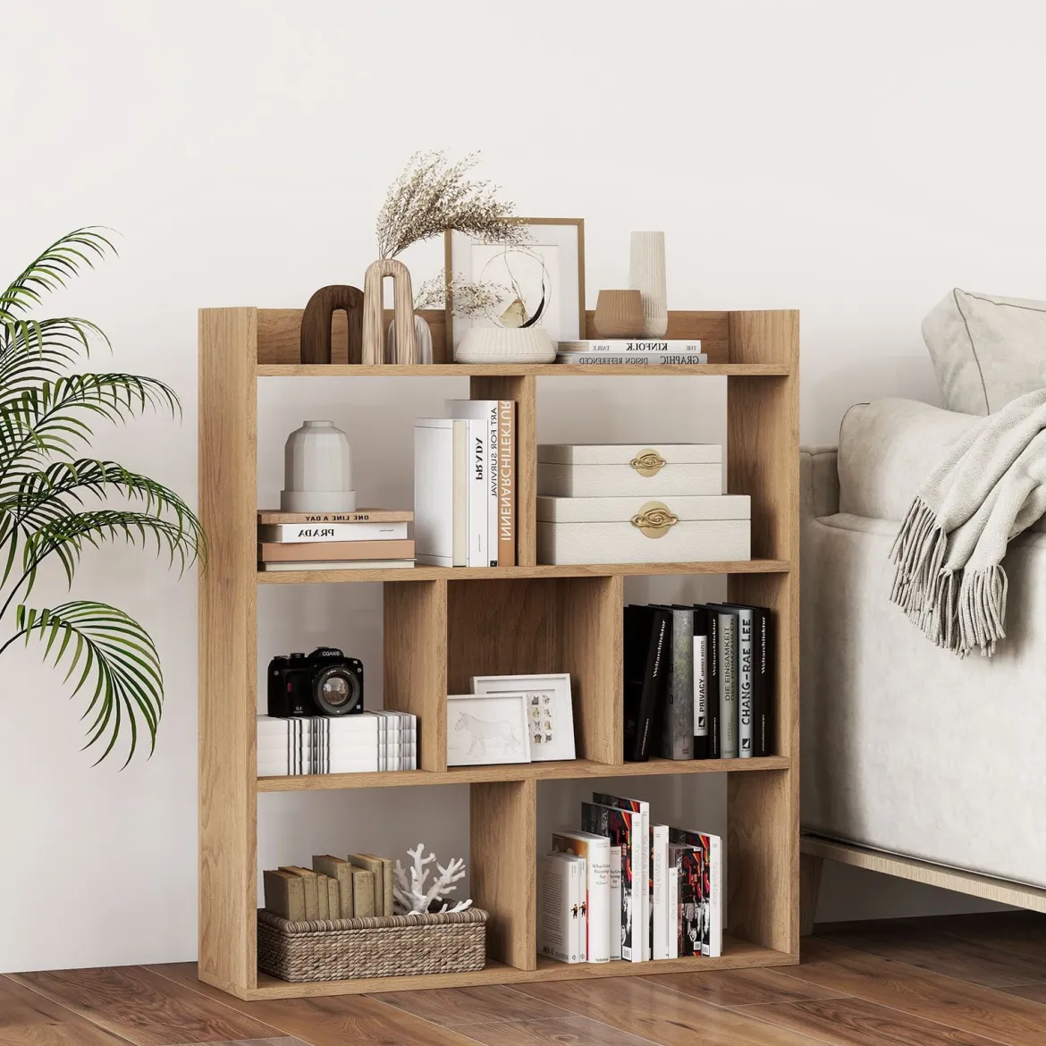 Bücherregal mit 7 Würfeln Standregal Würfelregal Aufbewahrungsregal 80 x 20 x 90 cm