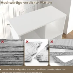 Bücherregal mit 6 Würfeln 4-stufiges Ablageregal mit 2 Kippsicherungen Weiß