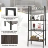 Bücherregal Regal mit 4 Ebenen Leiterregal Holz mit Kippsicherungen & verstellbaren Fußpolstern Dunkelbraun