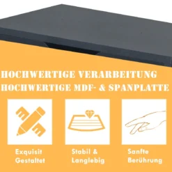 Bücherregal 4-Stöckiges Modernes Holzregal Leiterregal mit Schubladen Badezimmerregal Schwarz