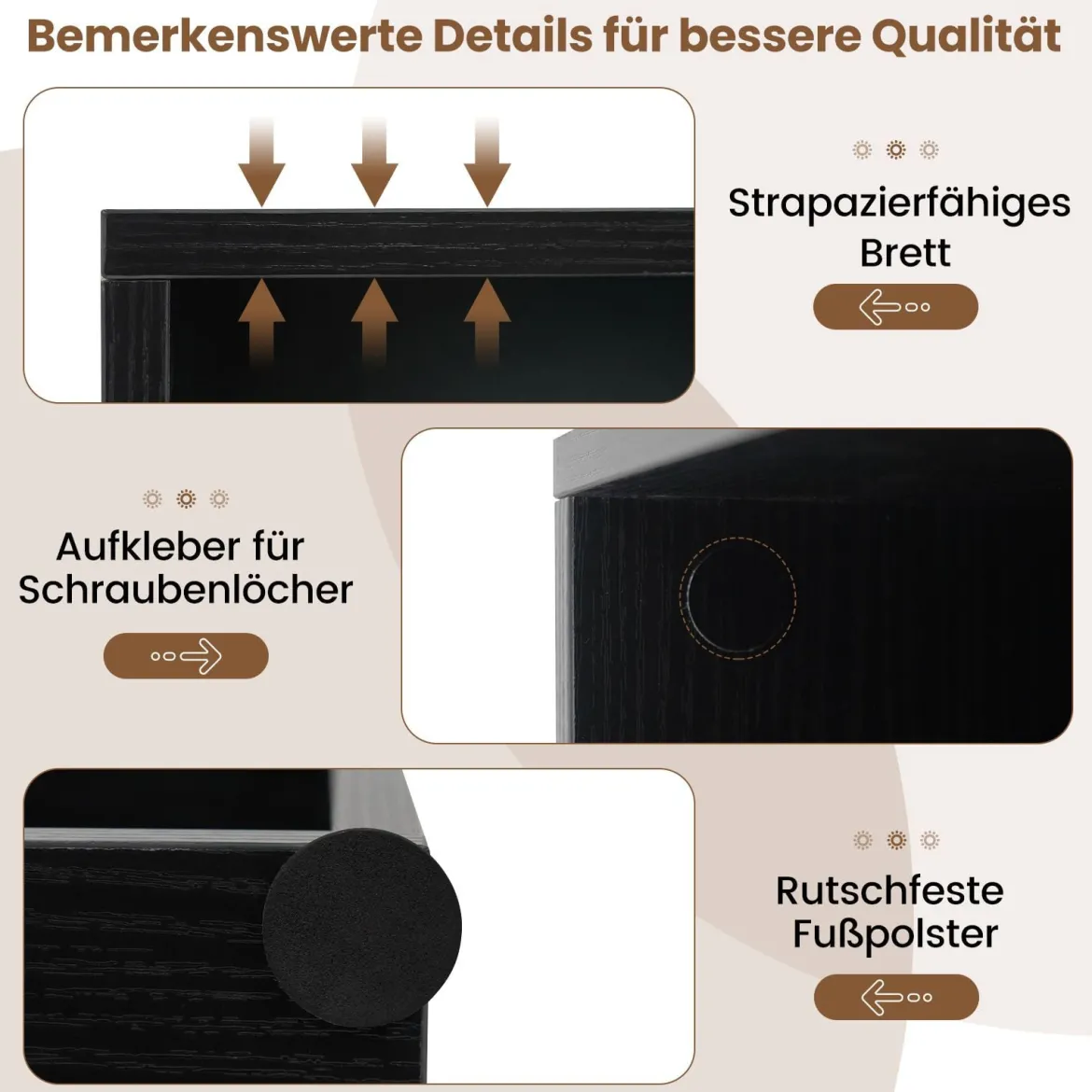 Bücherregal 2-stöckiges Regal offenes Aufbewahrungsregal aus Holz Schwarz 42 x 29,5 x 53,5 cm