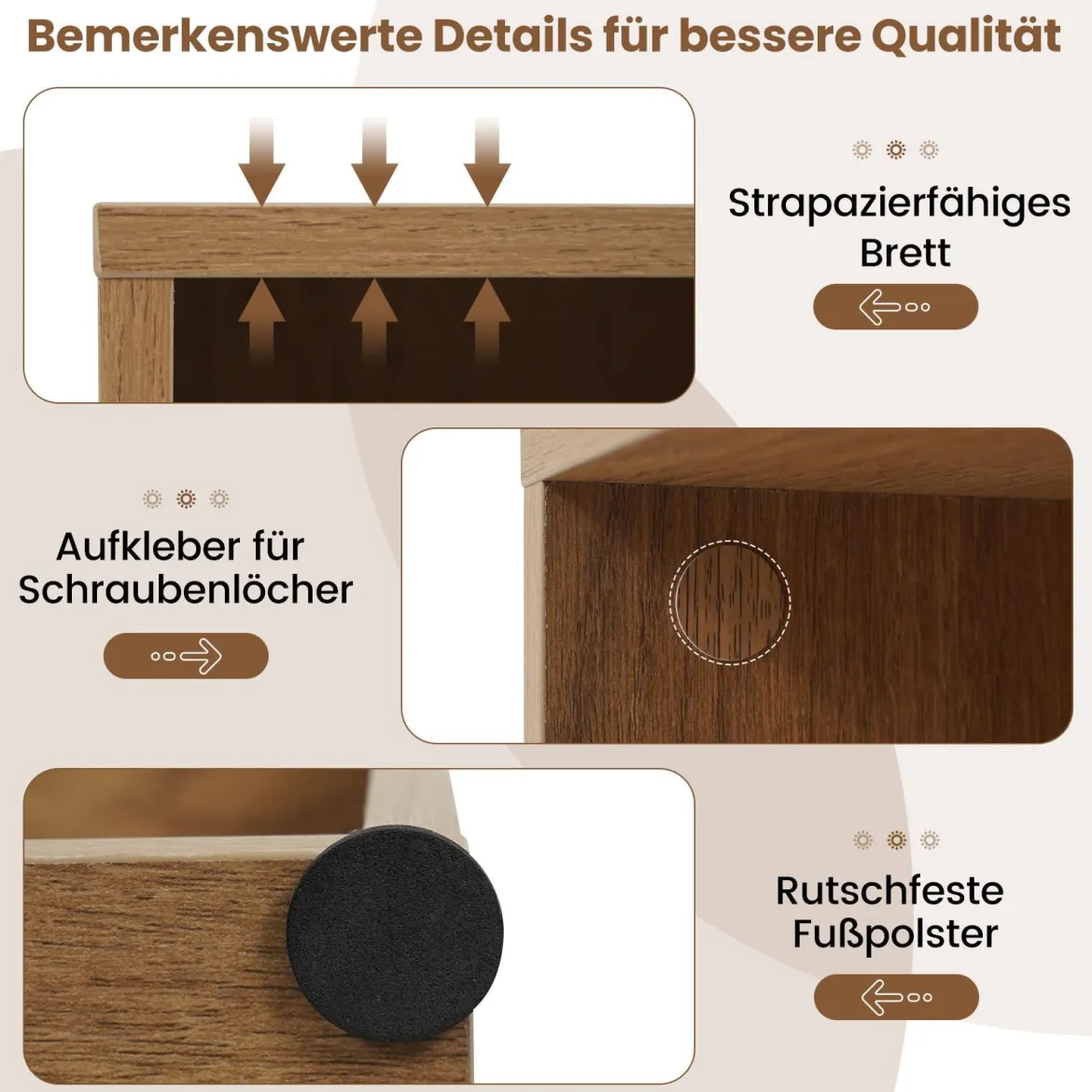Bücherregal 2-stöckiges Regal offenes Aufbewahrungsregal aus Holz Natur 42 x 29,5 x 53,5 cm