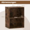Bücherregal 2-stöckiges Regal offenes Aufbewahrungsregal aus Holz Rustikalbraun 42 x 29,5 x 53,5 cm