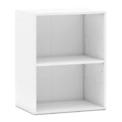 Bücherregal 2-stöckiges Regal offenes Aufbewahrungsregal aus Holz Weiß 42 x 29,5 x 53,5 cm