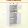 Bücherschrank mit Türen Bücherregal mit verstellbarem Regal und offenem Fach 54 x 30 x 112 cm Weiß