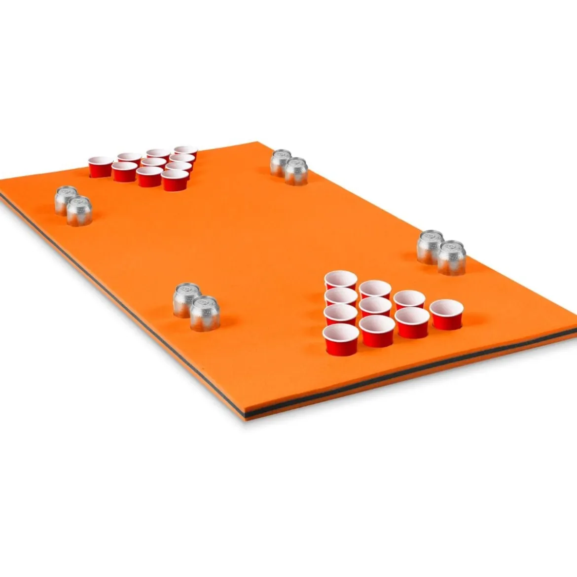 Beer Pong Schwimmender Teppich Wassermatte Schwimmmatte 176 x 90 x 3,5 cm Orange + Schwarz
