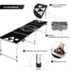 Beer Pong Tisch Partyspiele klappbar Bierpong Tisch Campingtisch Trinkspiele höheverstellbar Schwarz