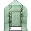 Begehbares Gewächshaus PE 143 x 143 x 195 CM Gewächshaus Treibhaus Pflanzenhaus 8 Etagen Regal aus Metall