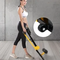 Beintrainer 8-in-1 Multifunktionaler Kniebeugentrainer Trainingsgerät für Liegestütze Bauchmuskel Gelb und Schwarz