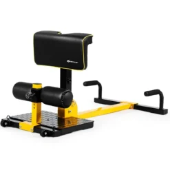 Beintrainer 8-in-1 Multifunktionaler Kniebeugentrainer Trainingsgerät für Liegestütze Bauchmuskel Gelb und Schwarz