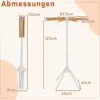 4-Bein Wäscheständer stehender Wäschetrockner mit 8 Bambus-Trockenstangen 40 Kleiderbügel-Slots Natur