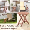 Beistelltisch Akazienholz Gartentisch klein Balkontisch Rund 46 x 46 x 45 cm