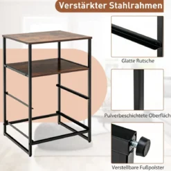 Beistelltisch Aufbewahrungsschrank mit 2 Schubladen und Ablage aus Holz für Wohnzimmer 45x40x70cm