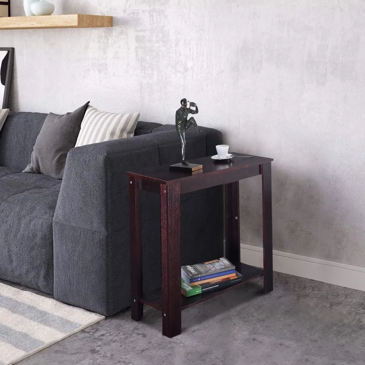 Beistelltisch Couchtisch Wohnzimmertisch Telefontisch Schwarz Holz 60 x 30 x 61 CM