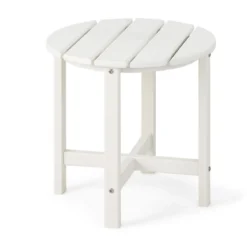 Beistelltisch Kleiner Gartentisch aus UV-beständigem Kunststoff Schwarz/Teak/Grau/Weiß