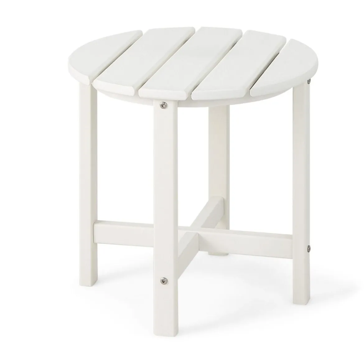 Beistelltisch Kleiner Gartentisch aus UV-beständigem Kunststoff Schwarz/Teak/Grau/Weiß