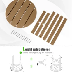 Beistelltisch Kleiner Gartentisch aus UV-beständigem Kunststoff Schwarz/Teak/Grau/Weiß