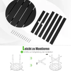 Beistelltisch Kleiner Gartentisch aus UV-beständigem Kunststoff Schwarz/Teak/Grau/Weiß