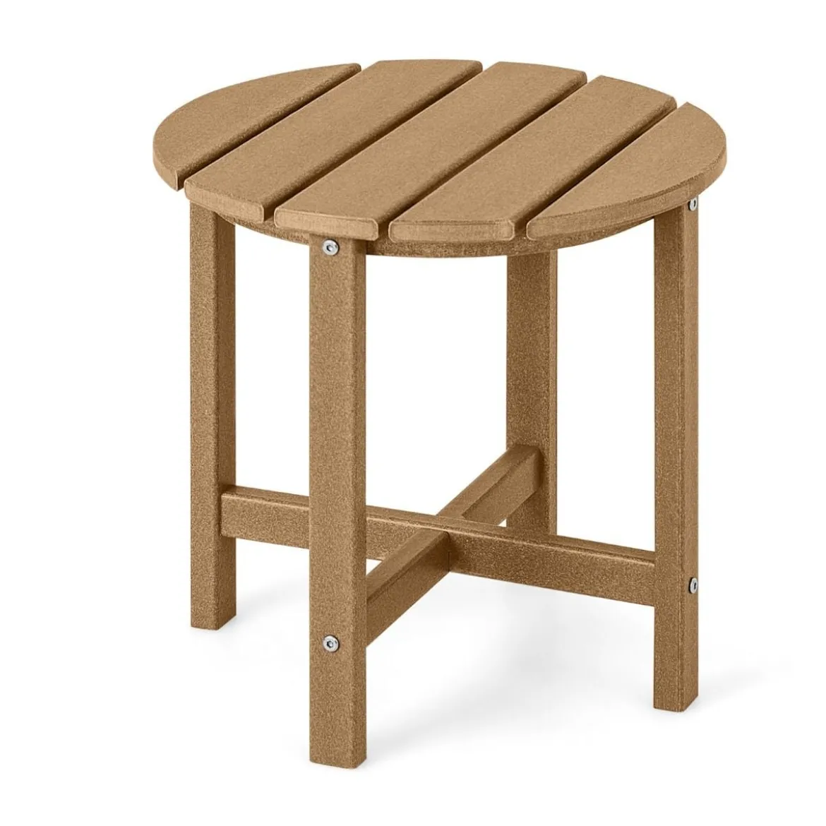 Beistelltisch Kleiner Gartentisch aus UV-beständigem Kunststoff Schwarz/Teak/Grau/Weiß