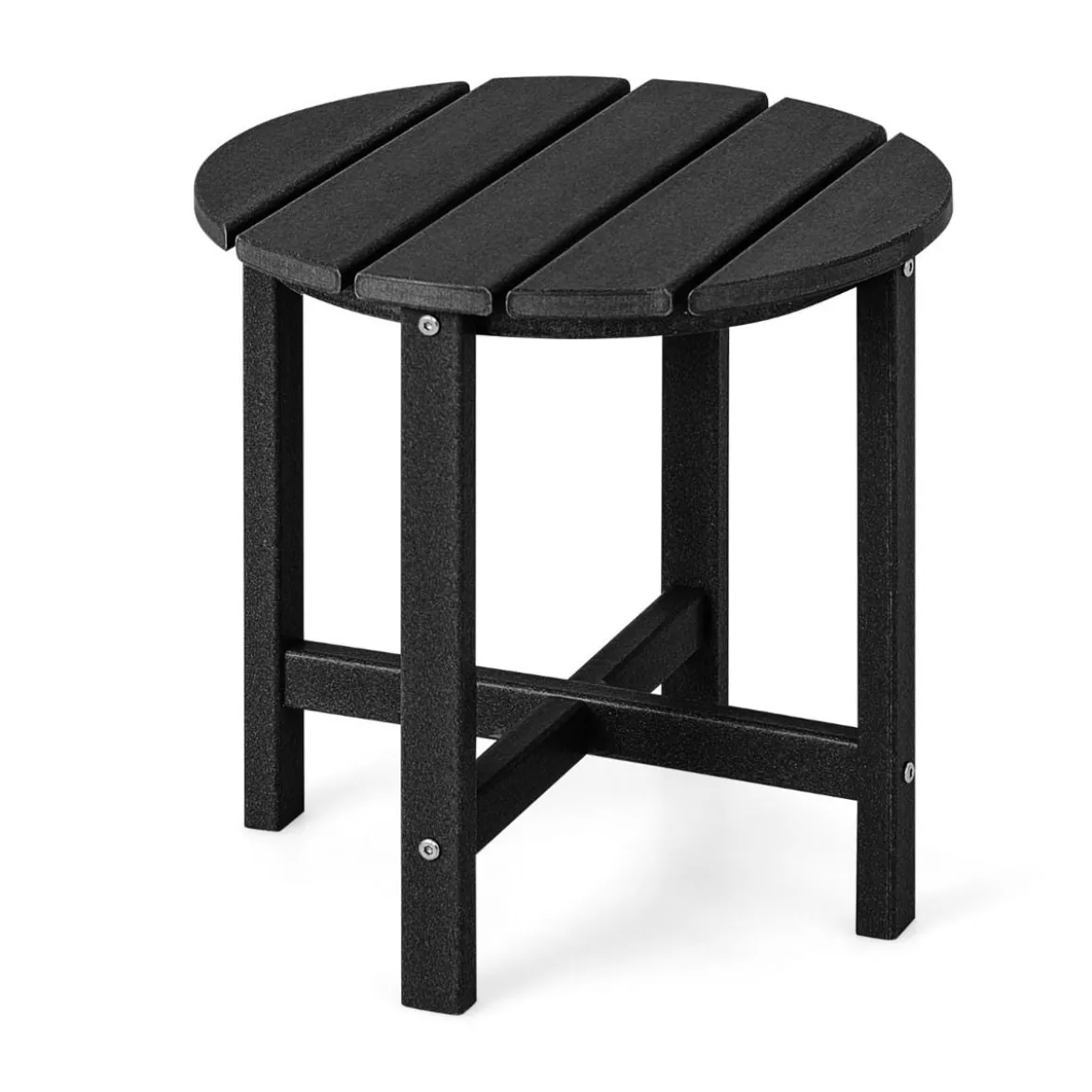 Beistelltisch Kleiner Gartentisch aus UV-beständigem Kunststoff Schwarz/Teak/Grau/Weiß