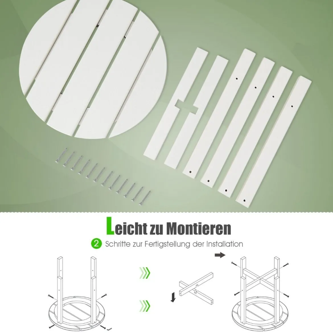 Beistelltisch Kleiner Gartentisch aus UV-beständigem Kunststoff Schwarz/Teak/Grau/Weiß
