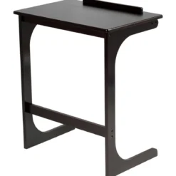 Beistelltisch Laptoptisch C-förmig Kaffeetisch Computertisch Bambus Stehtisch mit Metallgestell Couchtisch Braun