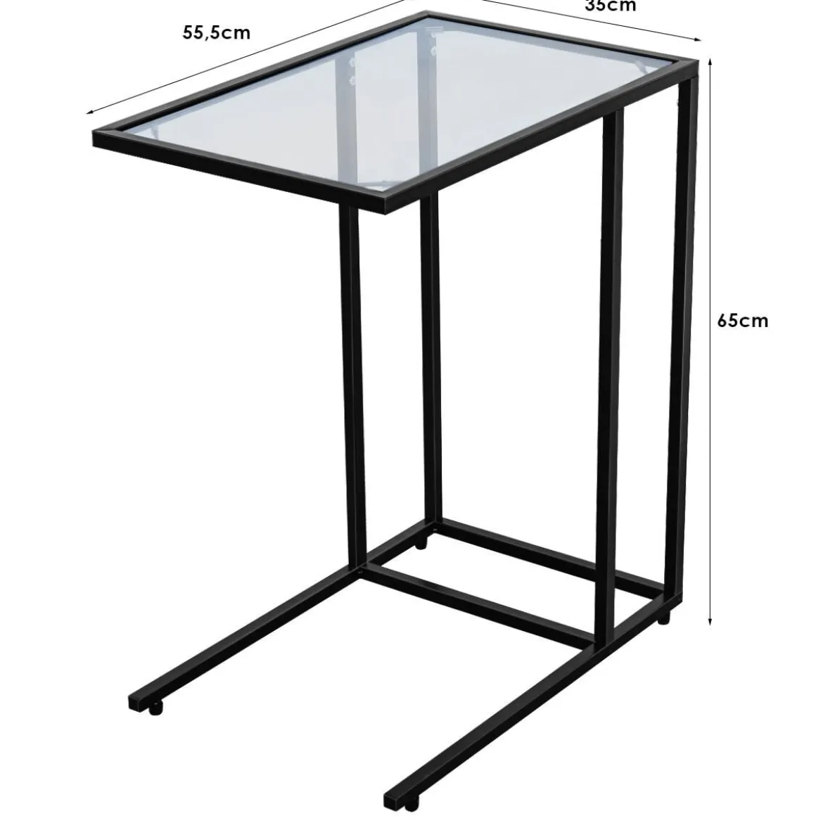 Beistelltisch Nachttisch Couchtisch Kaffeetisch Balkontisch Glastisch Metall + Hartglas