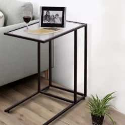 Beistelltisch Nachttisch Couchtisch Kaffeetisch Balkontisch Glastisch Metall + Hartglas