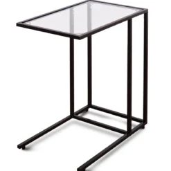 Beistelltisch Nachttisch Couchtisch Kaffeetisch Balkontisch Glastisch Metall + Hartglas