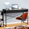 Beistelltisch Sechseckiger Couchtisch mit Metallrahmen & Tischplatte 40 x 34,5 x 60,5 cm Schwarz