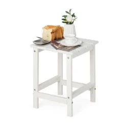 Beistelltisch Witterungsbeständiger HDPE Adirondack Tisch 36 x 36 x 47 cm Schwarz/Braun/Grau/Weiß