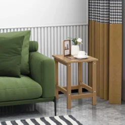Beistelltisch Witterungsbeständiger HDPE Adirondack Tisch 36 x 36 x 47 cm Schwarz/Braun/Grau/Weiß