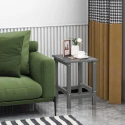 Beistelltisch Witterungsbeständiger HDPE Adirondack Tisch 36 x 36 x 47 cm Schwarz/Braun/Grau/Weiß