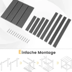 Beistelltisch Witterungsbeständiger HDPE Adirondack Tisch 36 x 36 x 47 cm Schwarz/Braun/Grau/Weiß