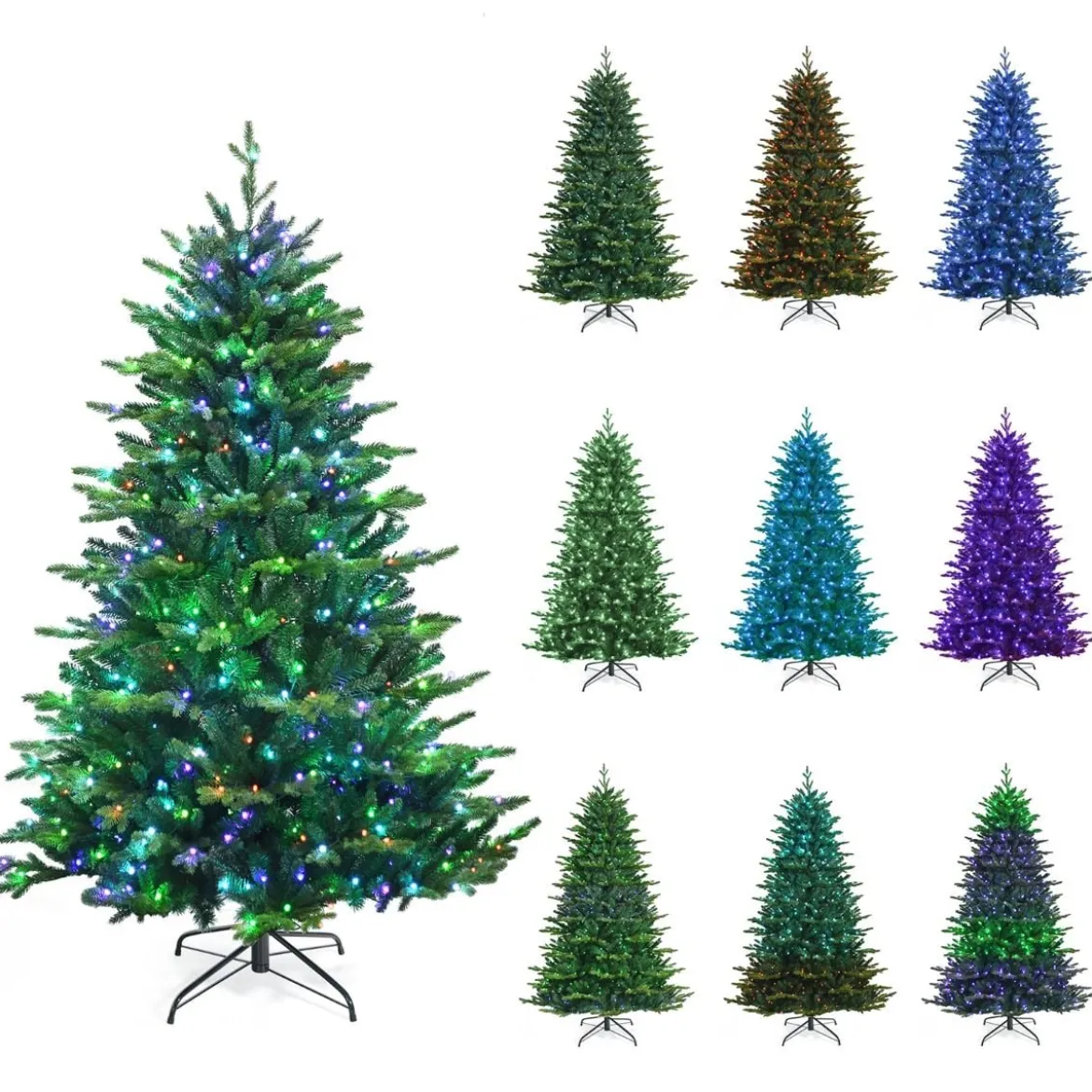 Beleuchteter 180 cm Weihnachtsbaum Klappbarer Weihnachtsbaum mit 420 LED-Lichtern Grün