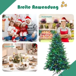Beleuchteter 180 cm Weihnachtsbaum Klappbarer Weihnachtsbaum mit 420 LED-Lichtern Grün