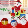 Beleuchteter 2D-Weihnachtsmann im Zug Weihnachtsdekoration mit LED-Lichtern & 2D-Lametta Weihnachtsdeko