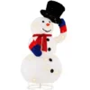 Beleuchteter LED Schneemann 130cm großer Weihnachtsfigur mit schwarzem Hut