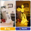 Beleuchteter Weihnachtsengel mit 100 LED-Lichtern 3-Dimensionale Engelsfigur Weihnachtsdeko