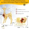 Beleuchtetes Weihnachts-Rentier mit Schlitten Vorbeleuchtete Weihnachtsdekoration 81,5 x 37 x 121,5 cm Golden