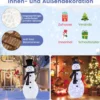 Beleuchtete Weihnachtsdekoration Schneemann mit roten Vögeln 99 x 16 x 127 cm Weiß
