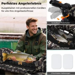 Belly Boat mit Schultergurten & Handpumpe & Paddel & Rutenhalter Belly Boot Angelboot Grün