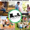 Übergroße Campingstühle mit Tisch & 2 Getränkehaltern & Aufbewahrungstasche Klappstühle